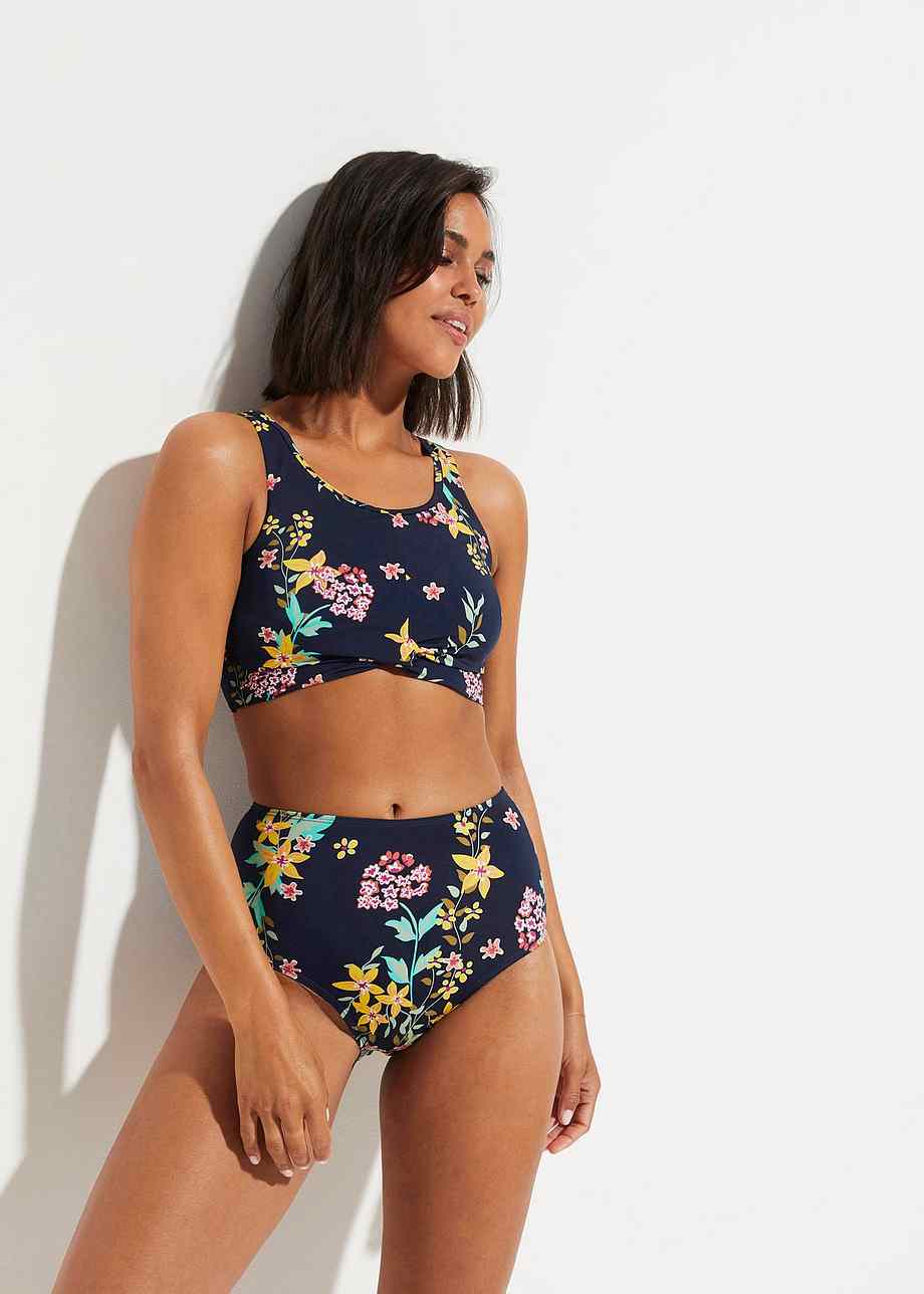 Toller Bustier Bikini Dunkelblau Floral