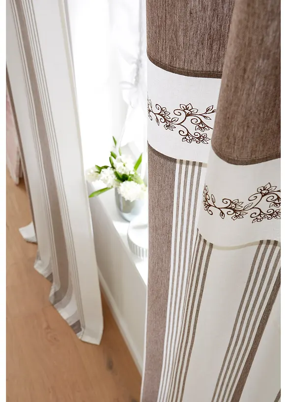 Bio Baumwoll Vorhang mit Streifen (1er Pack), bonprix