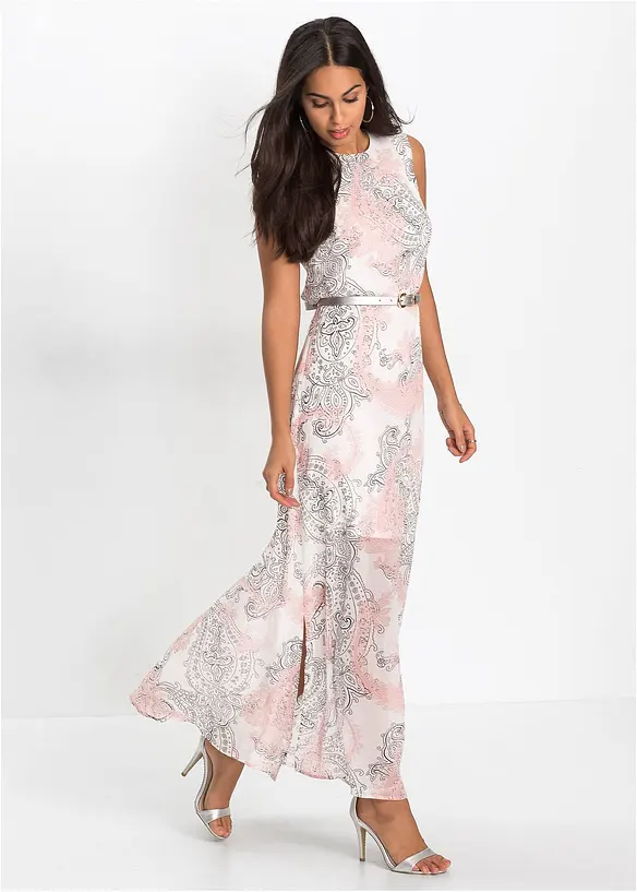 Robe longue en crêpe, bonprix