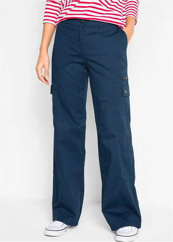 Cargo Jeans aus Baumwolle, Mid Waist, bonprix