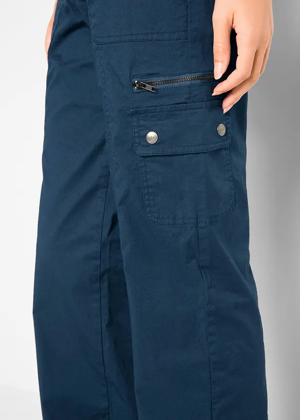 Cargo Jeans aus Baumwolle, Mid Waist, bonprix