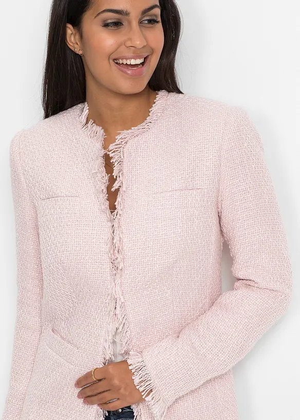 Blazer long en maille bouclée, bonprix