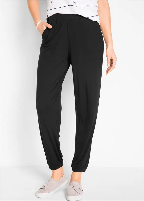 Pantalon fluide en jersey viscose avec poches, bonprix