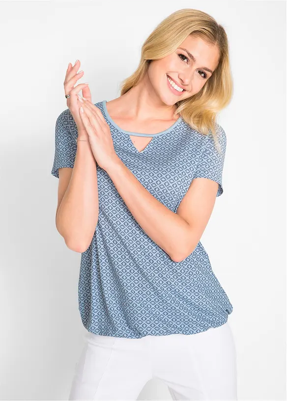 T-shirt à base élastiquée, manches courtes, bonprix