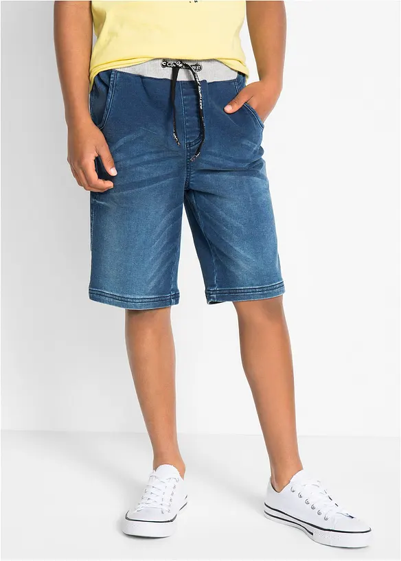 Bermuda en molleton aspect jean, Regular, bonprix