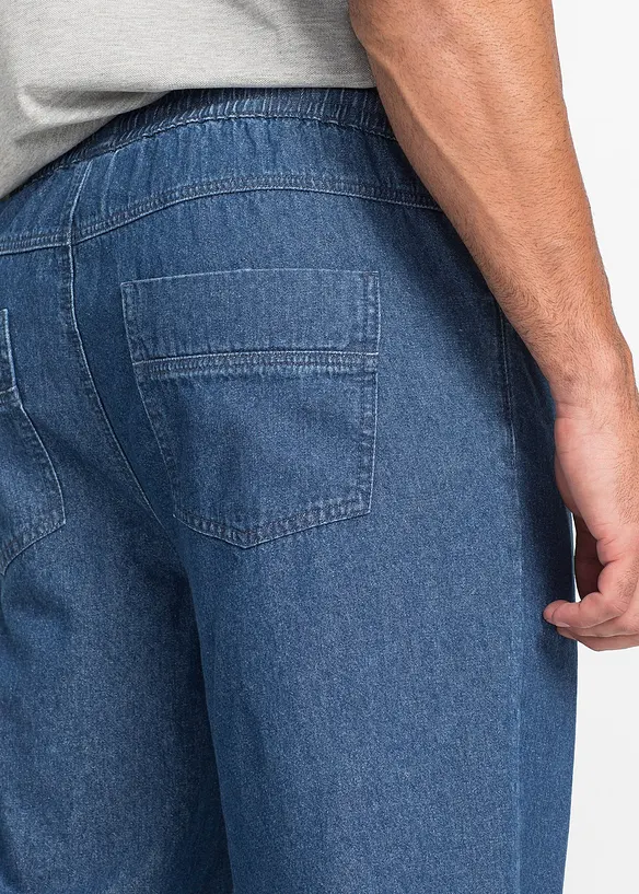 Pantalon taille extensible classique en coton léger, droit, bonprix