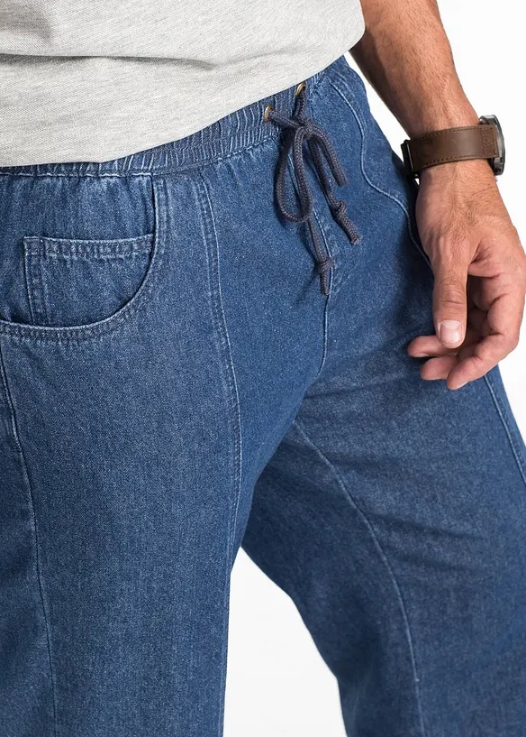 Pantalon taille extensible classique en coton léger, droit, bonprix
