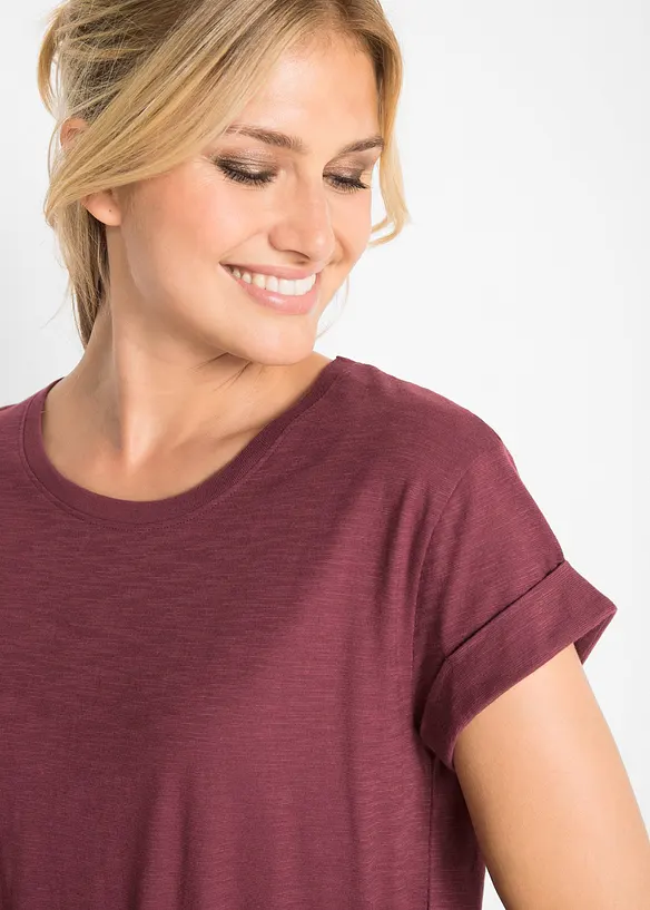 Boxy-Longshirt mit kurzen Ärmeln, bonprix