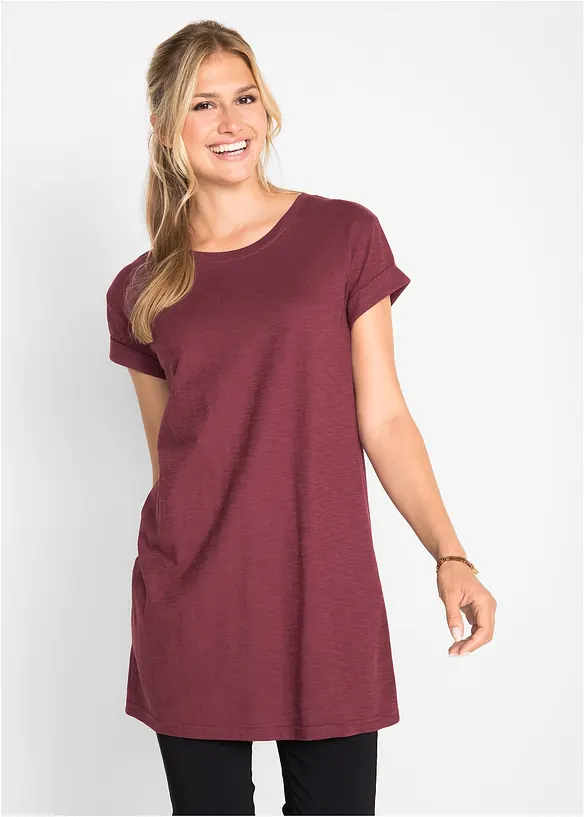 Boxy-Longshirt mit kurzen Ärmeln, bonprix