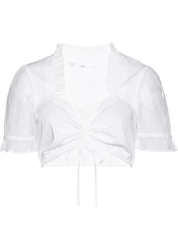 Blouse Dirndl avec manches en dentelle, bonprix