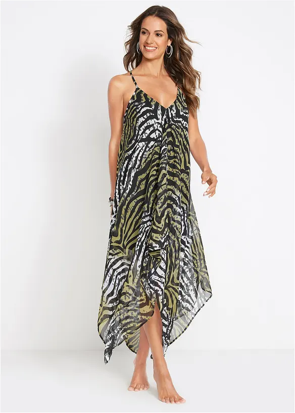 Robe de plage longue en crêpe, bonprix