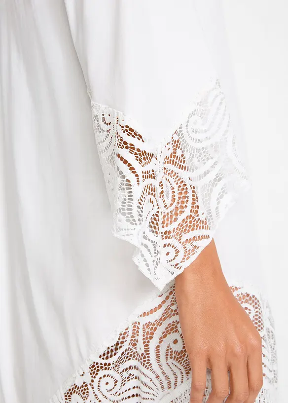 Strand Tunika mit Spitze aus Viskose, bonprix