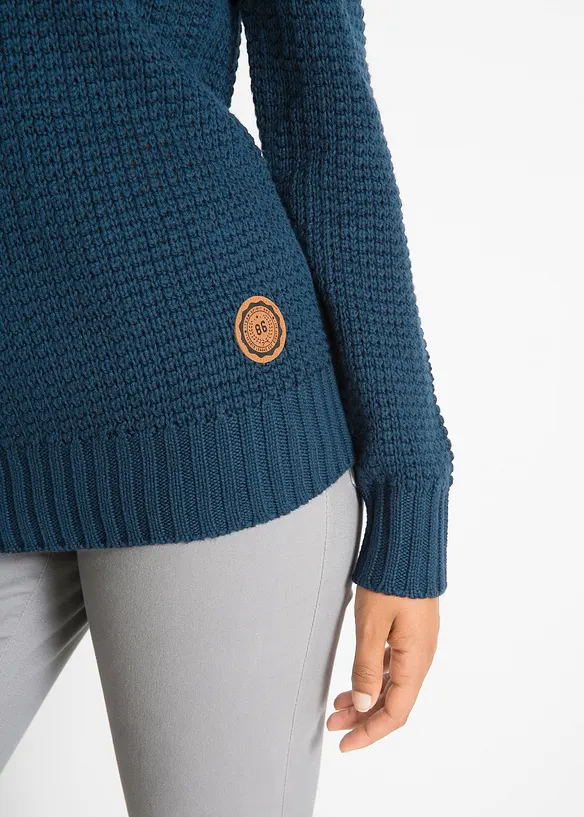 Pull à col roulé avec cordons, bonprix