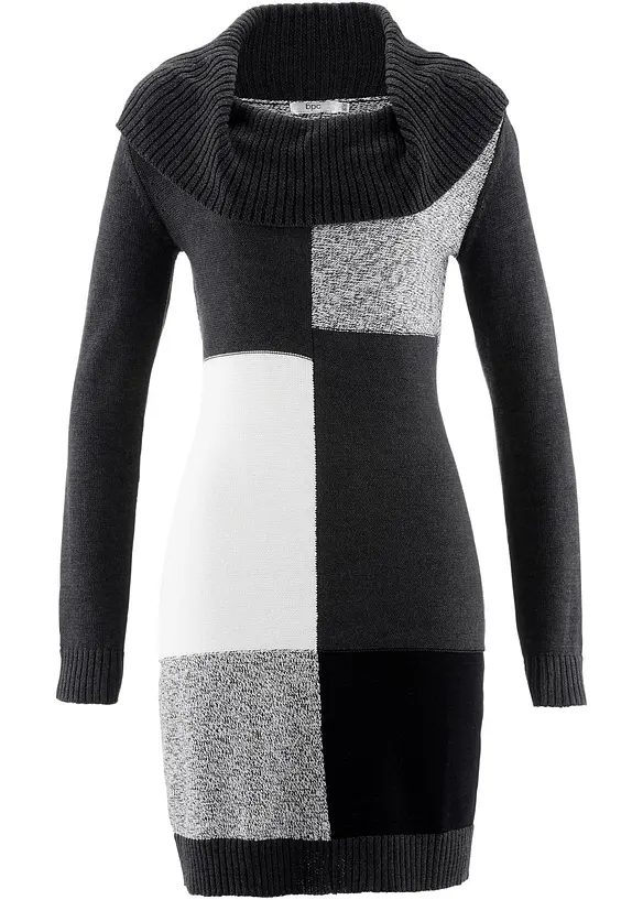 Robe en maille, manches longues, longueur genou, bonprix