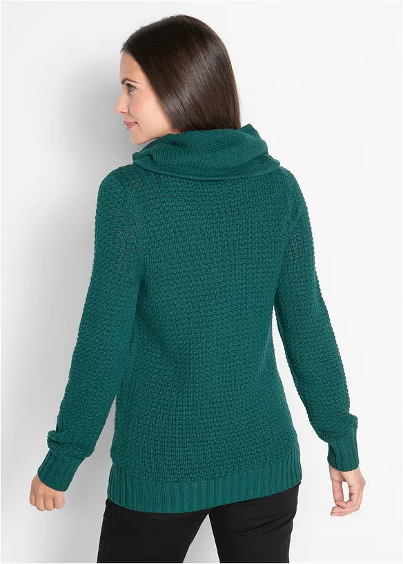 Pull à col roulé avec cordons, bonprix
