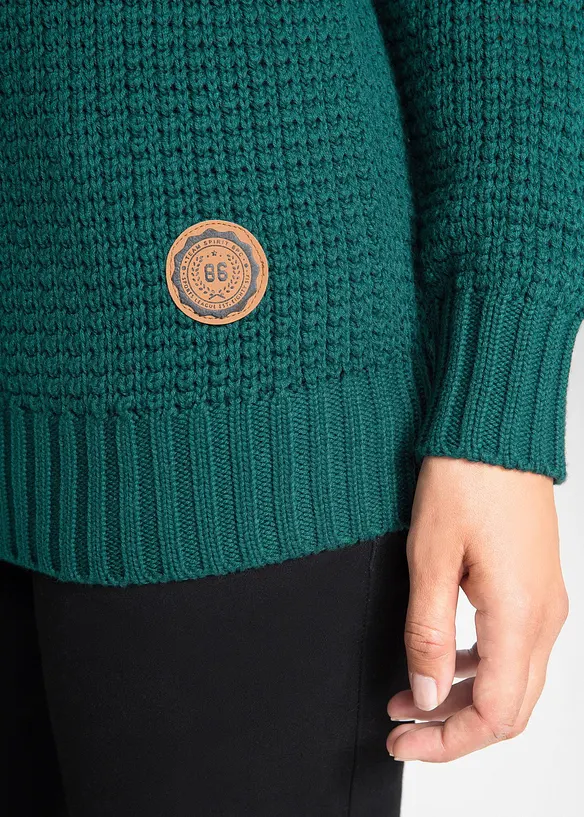 Pull à col roulé avec cordons, bonprix