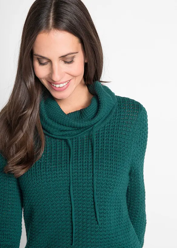 Pull à col roulé avec cordons, bonprix