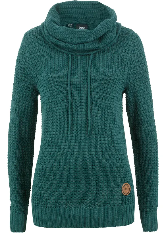 Pull à col roulé avec cordons, bonprix