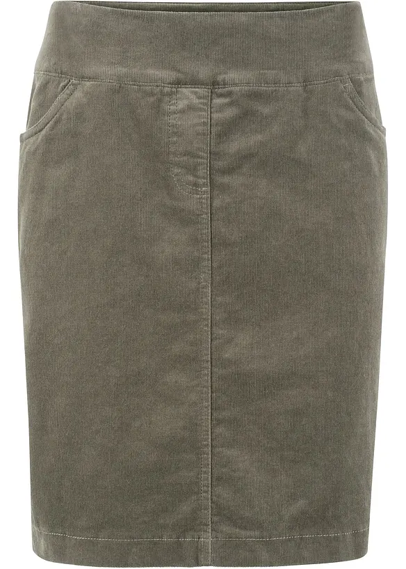 Stretch Baumwoll-Cordrock mit Bequembund, bonprix