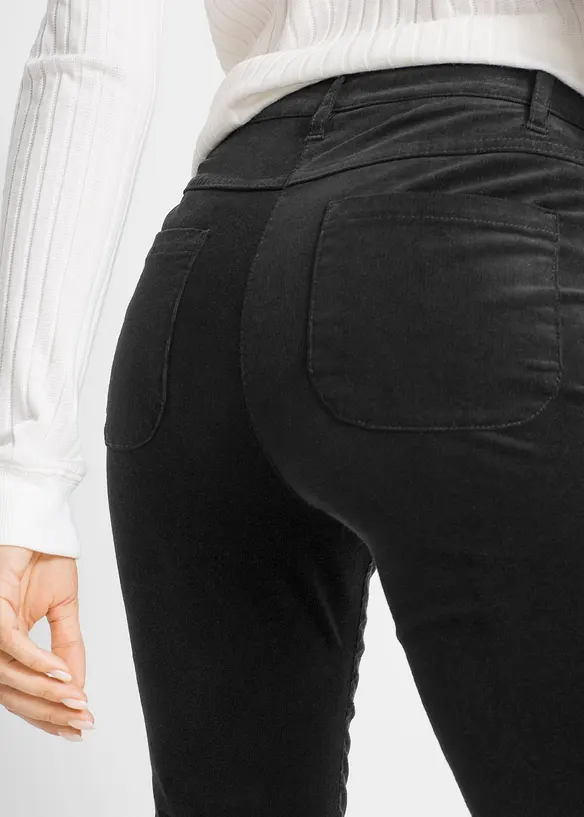 Pantalon slim en velours côtelé extensible, bonprix