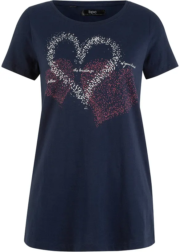 Shirt mit Herzdruck aus Bio-Baumwolle, bonprix