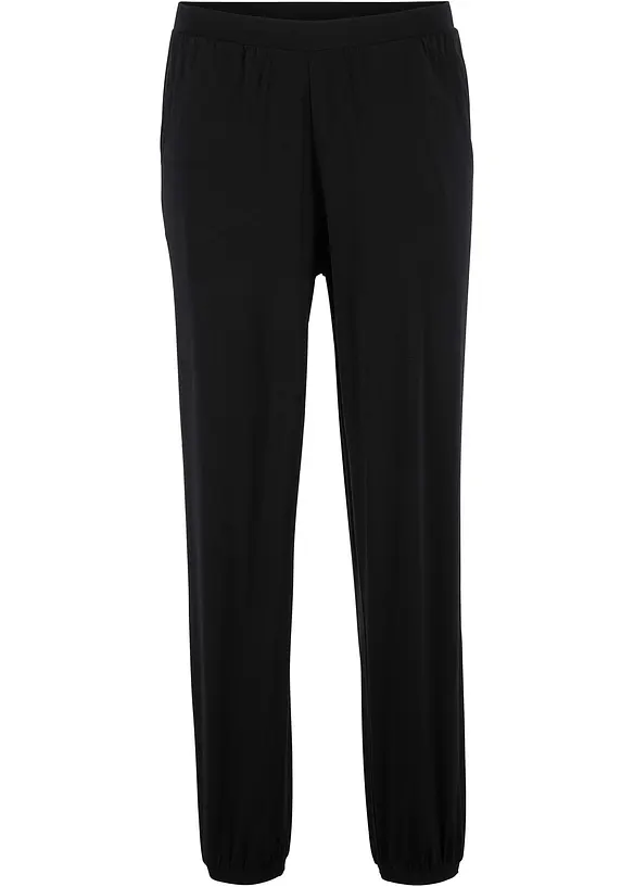 Pantalon fluide en jersey viscose avec poches, bonprix