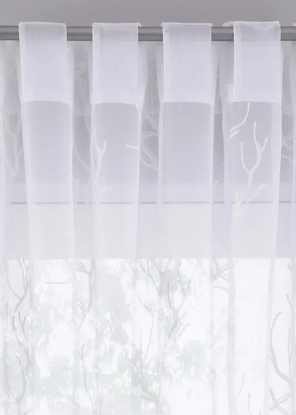 Gardine mit Stickerei mit recyceltem Polyester (1er Pack), bonprix