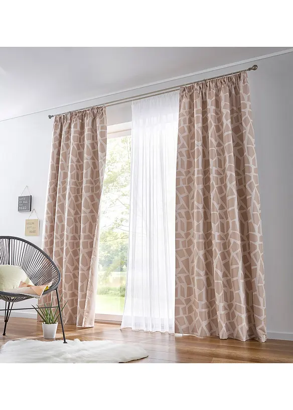 Voilage jacquard contenant du polyester recyclé, bonprix