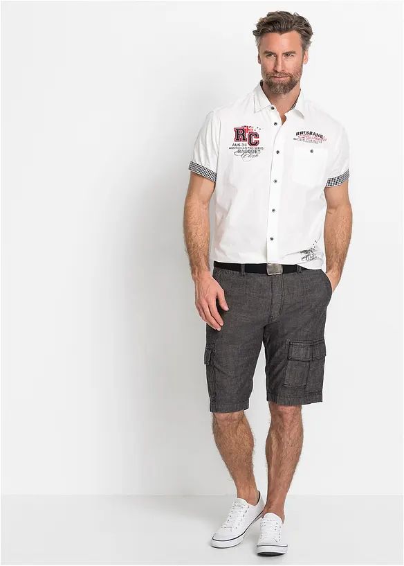 Bermuda cargo loose, 100% coton, bonprix