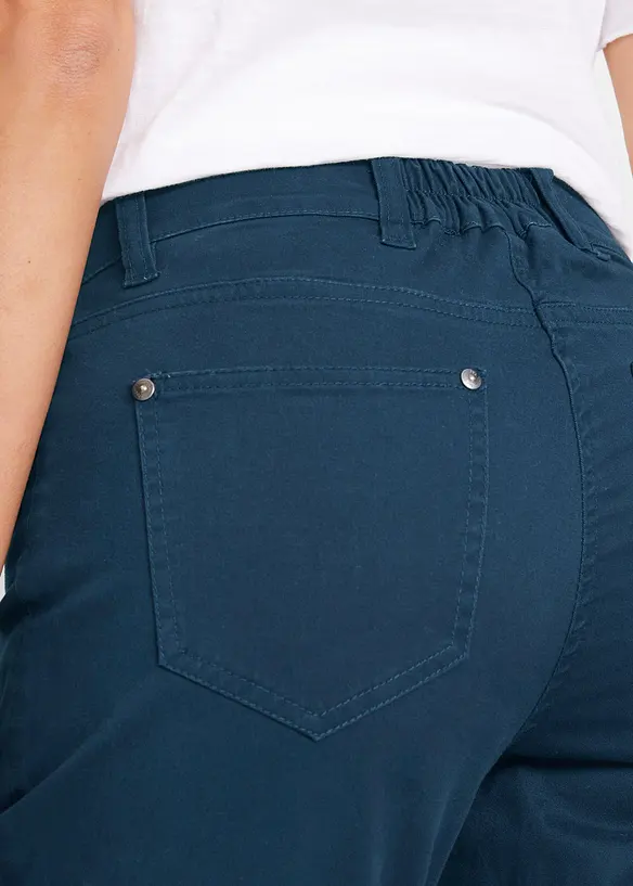 Baumwoll-Capri-Hose mit Bequembund und Knöpfen, bonprix