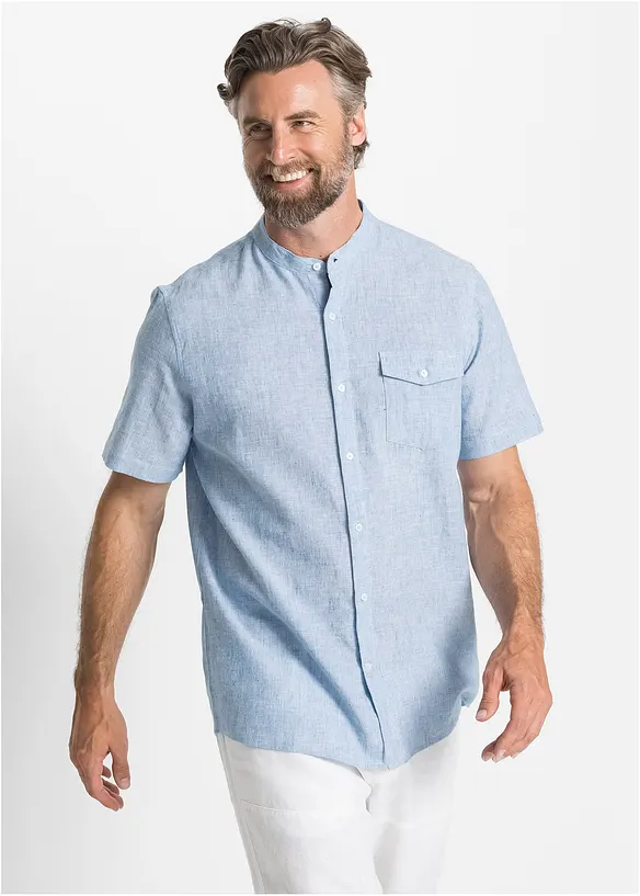 Chemise manches courtes avec lin, bonprix