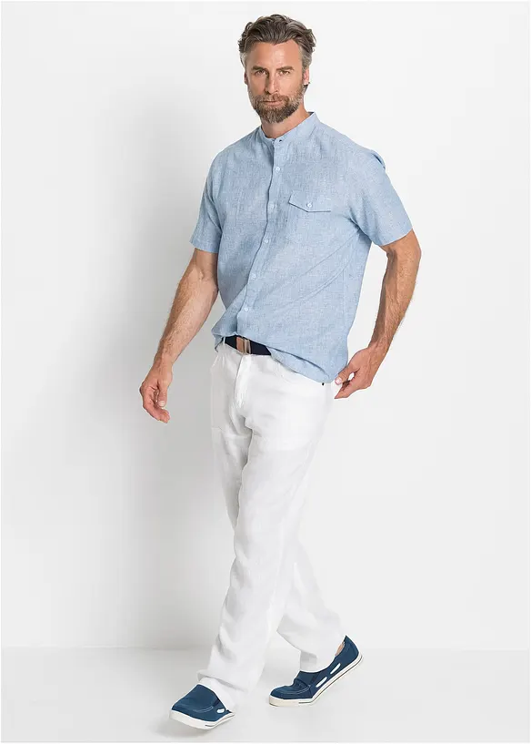 Chemise manches courtes avec lin, bonprix