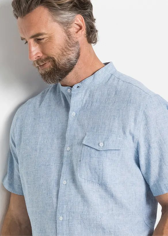 Chemise manches courtes avec lin, bonprix