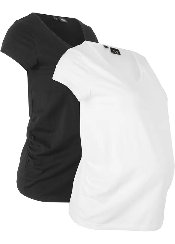 Basic Umstandsshirts aus Bio-Baumwolle, (2er-Pack), bonprix