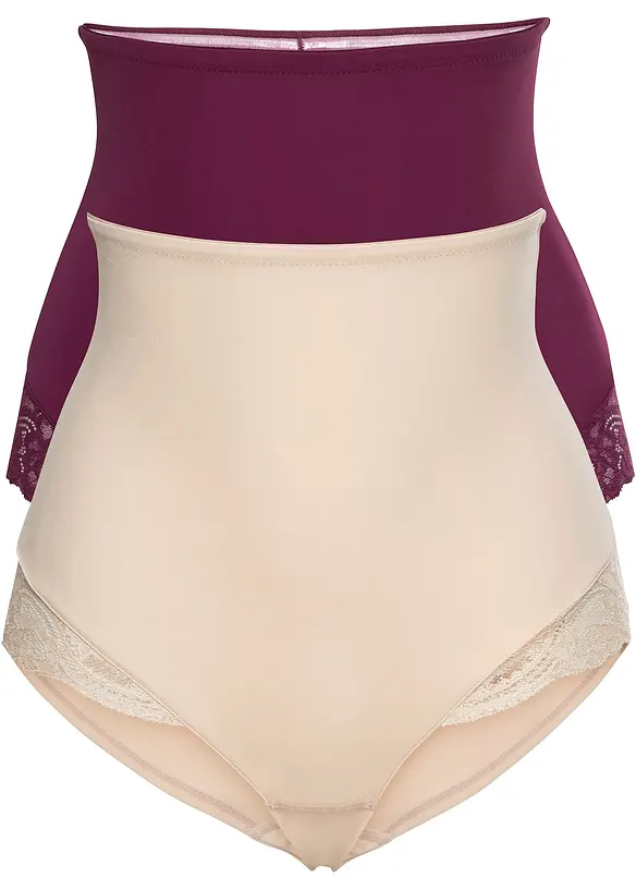 Lot de 2 culottes sculptantes, maintien léger, bonprix