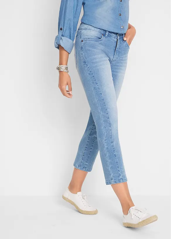 Jean slim taile mi-haute, raccourci, bonprix