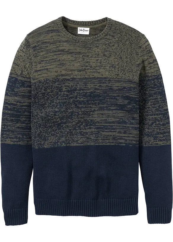 Pull en coton mélangé, coupe ventre confort, bonprix