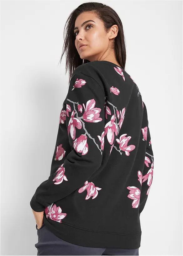 Sweatshirt aus reiner Baumwolle, locker geschnitten, bonprix