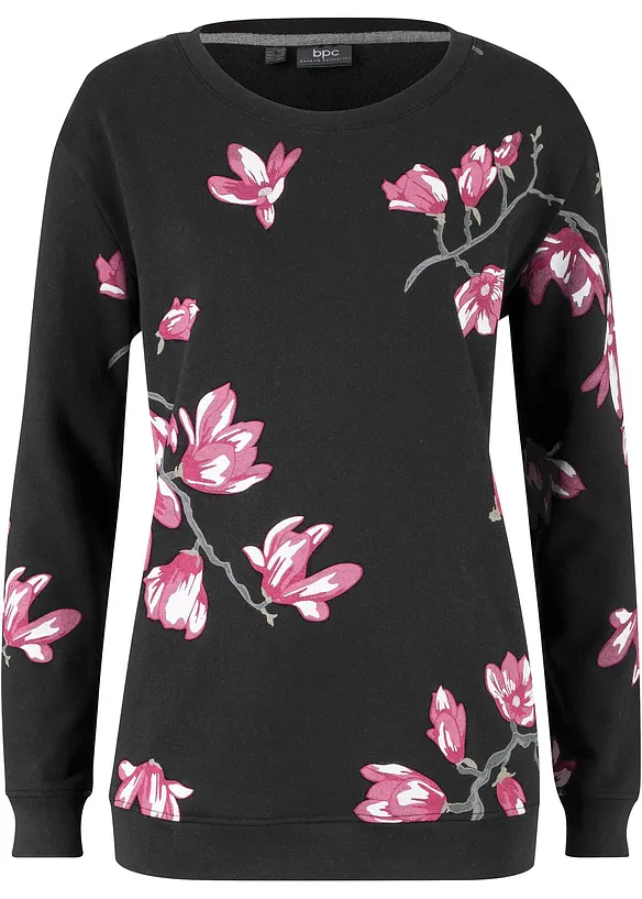 Sweatshirt aus reiner Baumwolle, locker geschnitten, bonprix