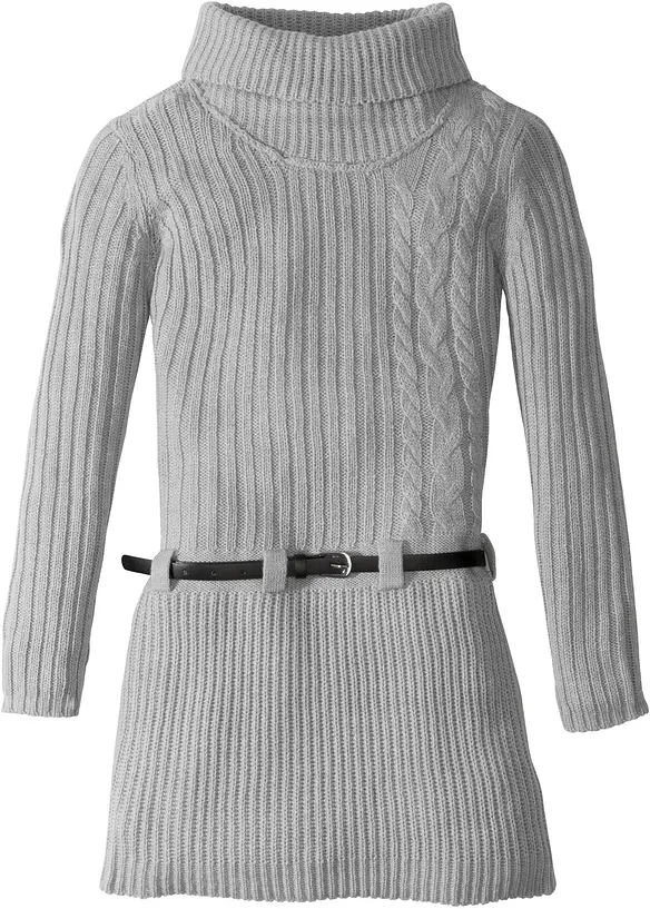 Robe en maille avec ceinture (ens. 2 pces), bonprix