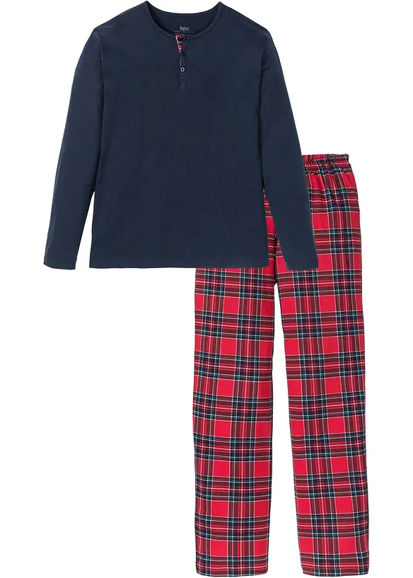 Pyjama col boutonné 100% coton, bonprix