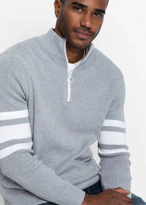 Troyer Pullover mit recycelter Baumwolle, bonprix