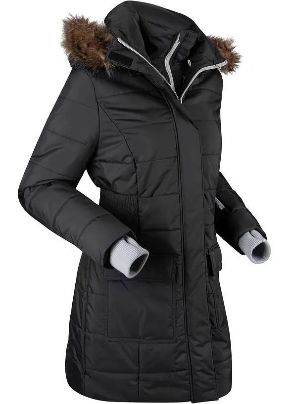 wasserabweisende Funktions-Longjacke in 2-in-1-Optik, gesteppt, bonprix