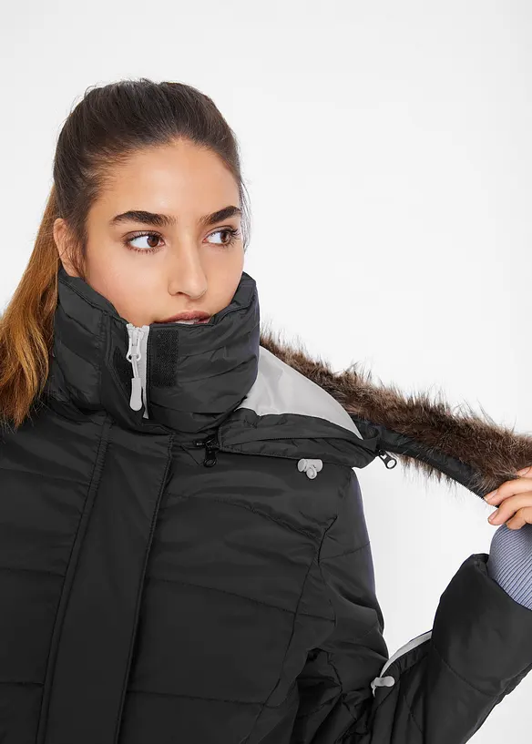 wasserabweisende Funktions-Longjacke in 2-in-1-Optik, gesteppt, bonprix