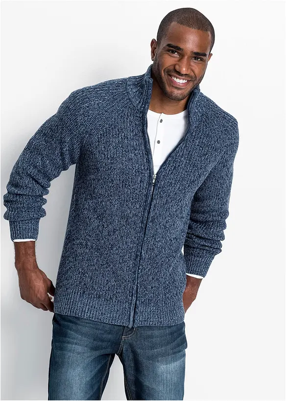 Grobstrickjacke mit Rippstruktur und Baumwolle, bonprix