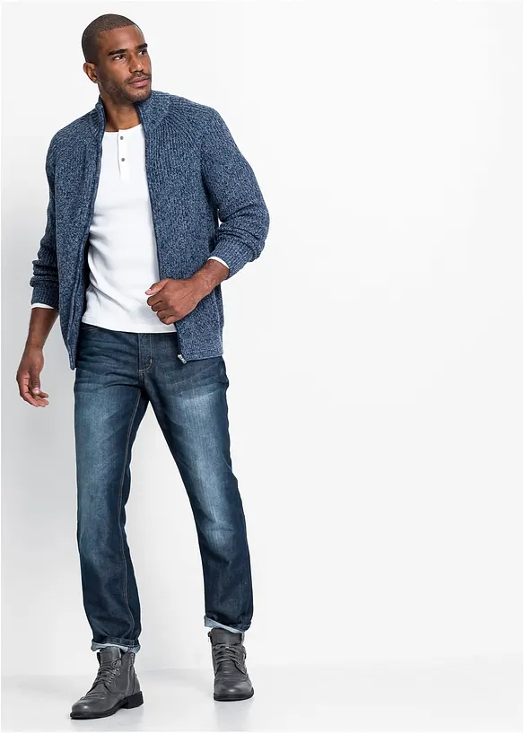 Grobstrickjacke mit Rippstruktur und Baumwolle, bonprix