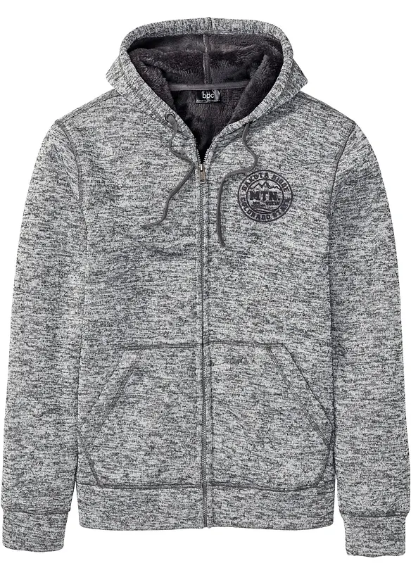 Gilet zippé à capuche avec doublure peluche, bonprix