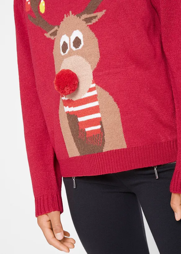 Feinstrickpullover mit Weihnachtsmotiv, bonprix