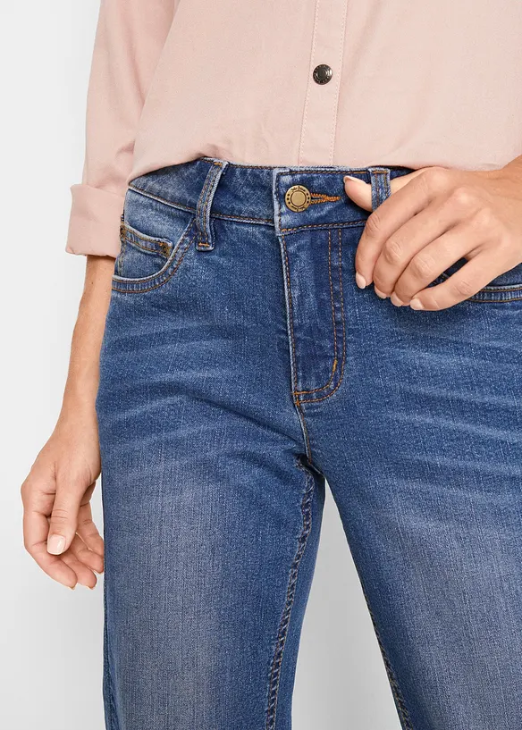 Jean Straight taille mi-haute, extensible, bonprix