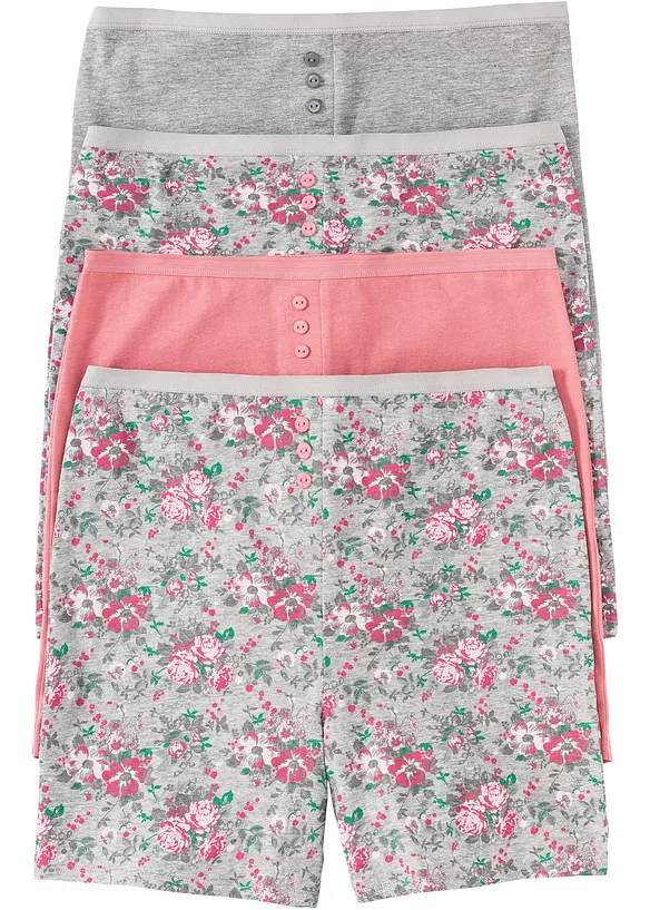 Lot de 4 boxers femme longs taille haute, bonprix
